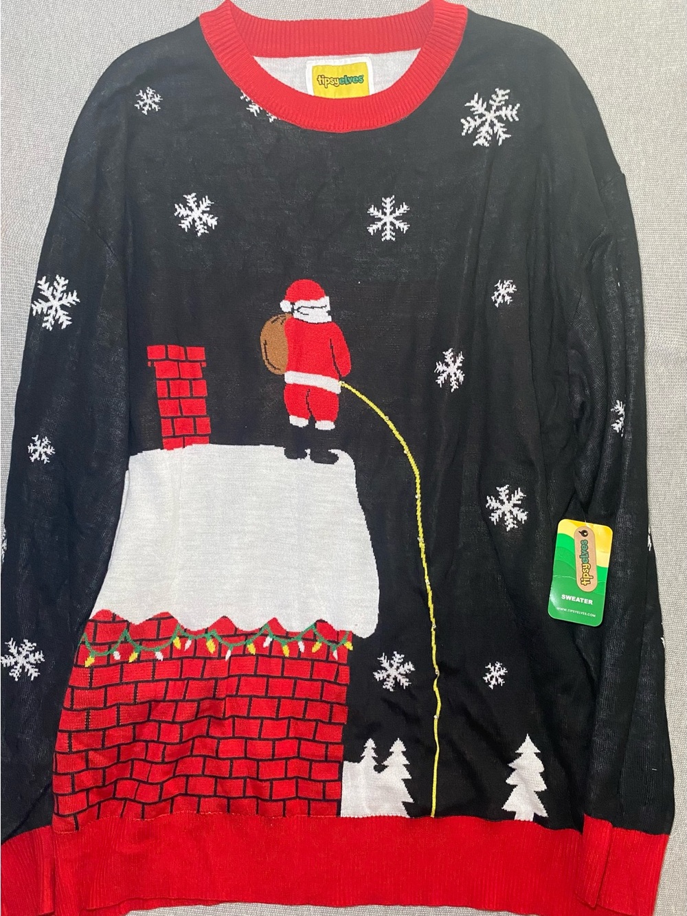 Tipsy Elves Men’s Leaky Roof Light Up Ugly Christmas Sweater Size 5XL NWT